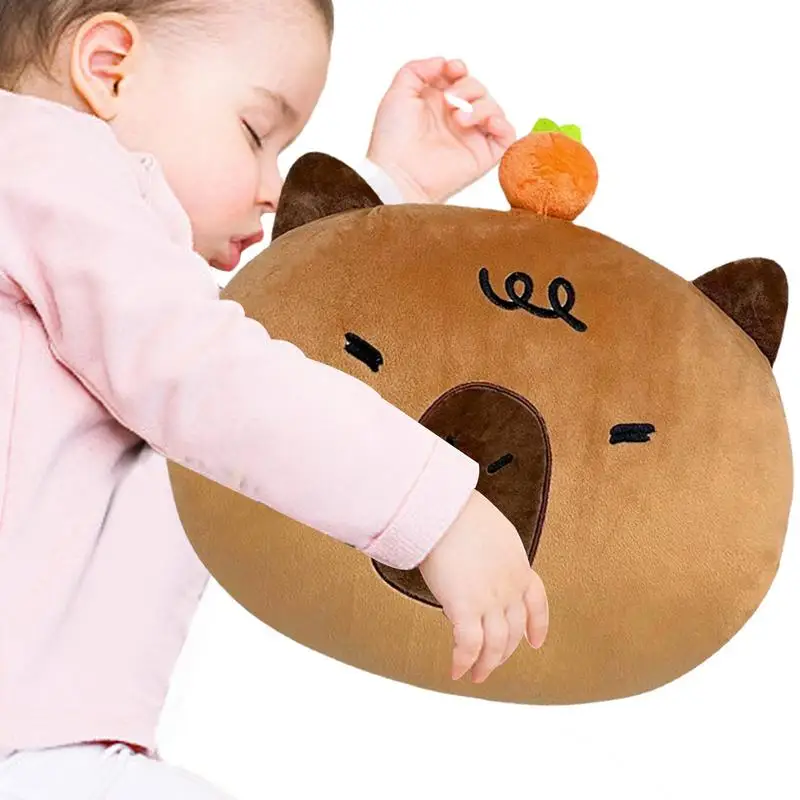 Capybara Plush Pillow Soft Cute Capybara Stuffed Animal With Hand Warming Pockets Kawaii Big Pet Plush Pillow graffiti monkey painting monkey art animal art apron chef uniform woman with pockets apron