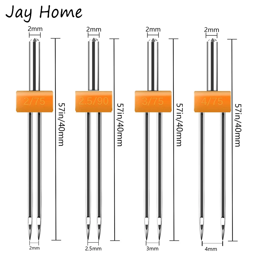 10PCS Nähmaschine Twin Nadeln Doppel Twin Nadeln Pins Twin Stretch Nadeln mit Kunststoff Box für Haushalt Nähmaschine – Detail 5