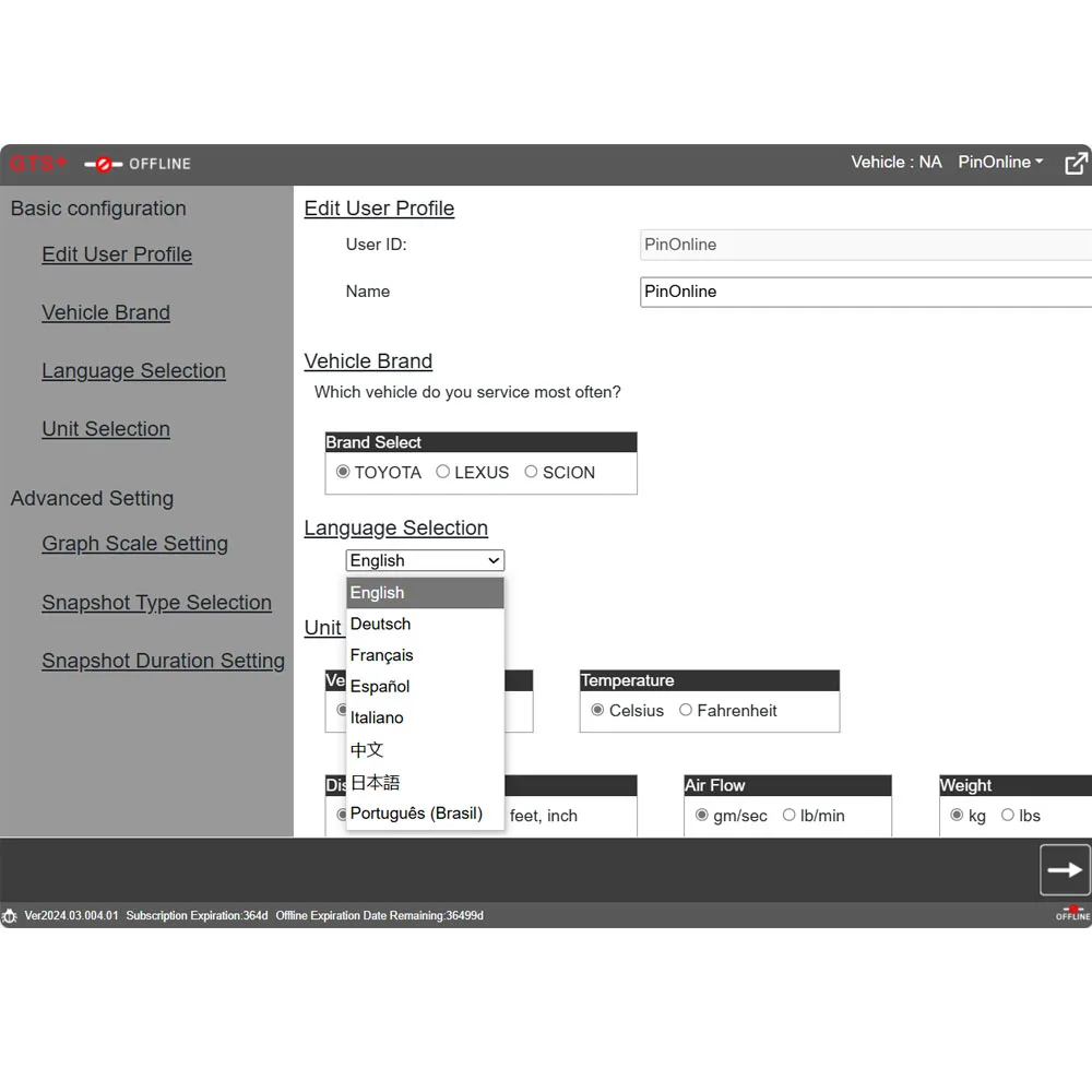 Un anno GTS+ Global Techstream+ per Toyota/Lexus fino a 2025 anni Auto PK Techstream v18.00.008 Lavoro diagnostico globale con J2534 - Image 3