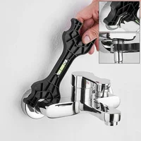 Clé multifonctionnelle à double tête avec niveau, clé de robinet manuelle, outils de réparation de plomberie pour tuyaux de robinet domestique, outils manuels 2