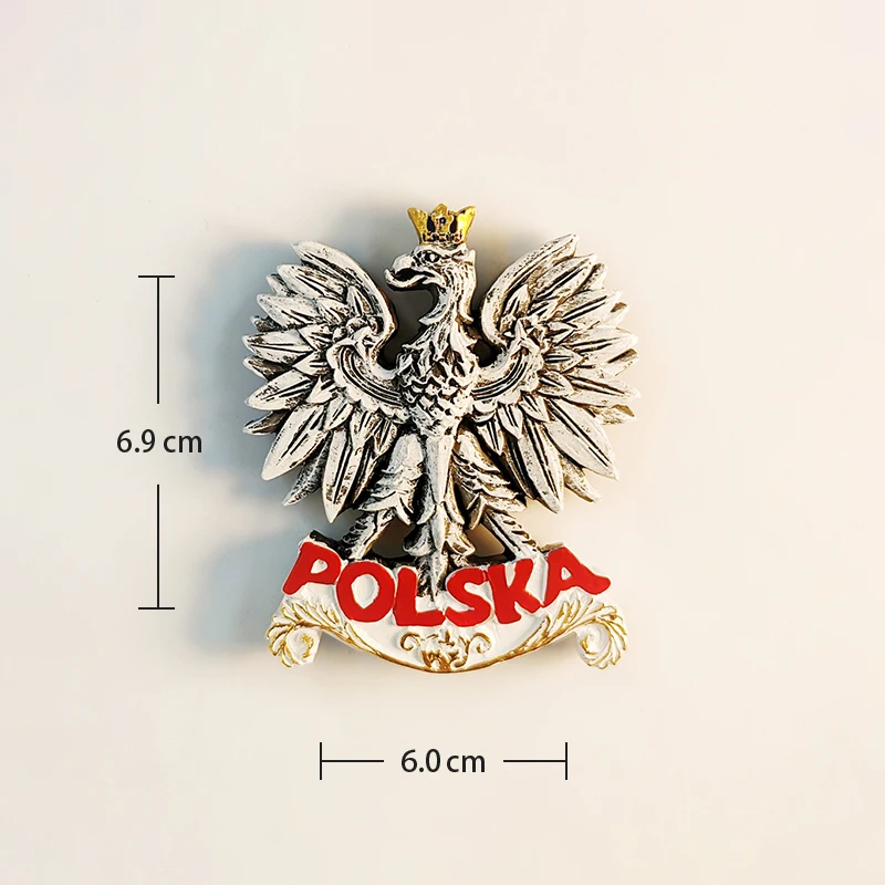Europe Poland White Eagle 3D Stereoscopic Tourism Souvenirs Resin painting Decoration home Refrigerator magnets magnetic fridge magnets,magnetic fridge stickers,refrigerator decor