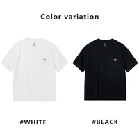 2025 été hommes femmes pur coton broderie T-Shirt à manches courtes t-shirts Simple solide poche marque de mode décontracté hauts 2