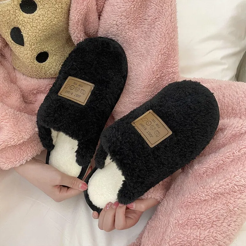 Slippers Sandals Shoes Slippers Sandals Non Slip Slippers Female Slippers Fur Slippers Home Cotton Slippers Couples Shoes Men Fur Cotton Women Winter Indoor