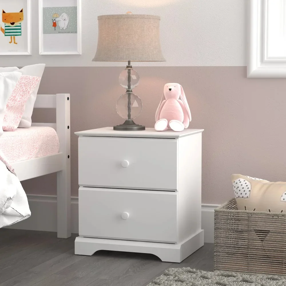 

Campbell Wood 2-Drawer Kids Nightstand, White