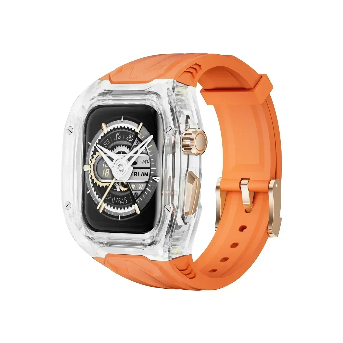 Premium Apple Watch Enhancement Kit with Transparent Bezel and TPU Strap