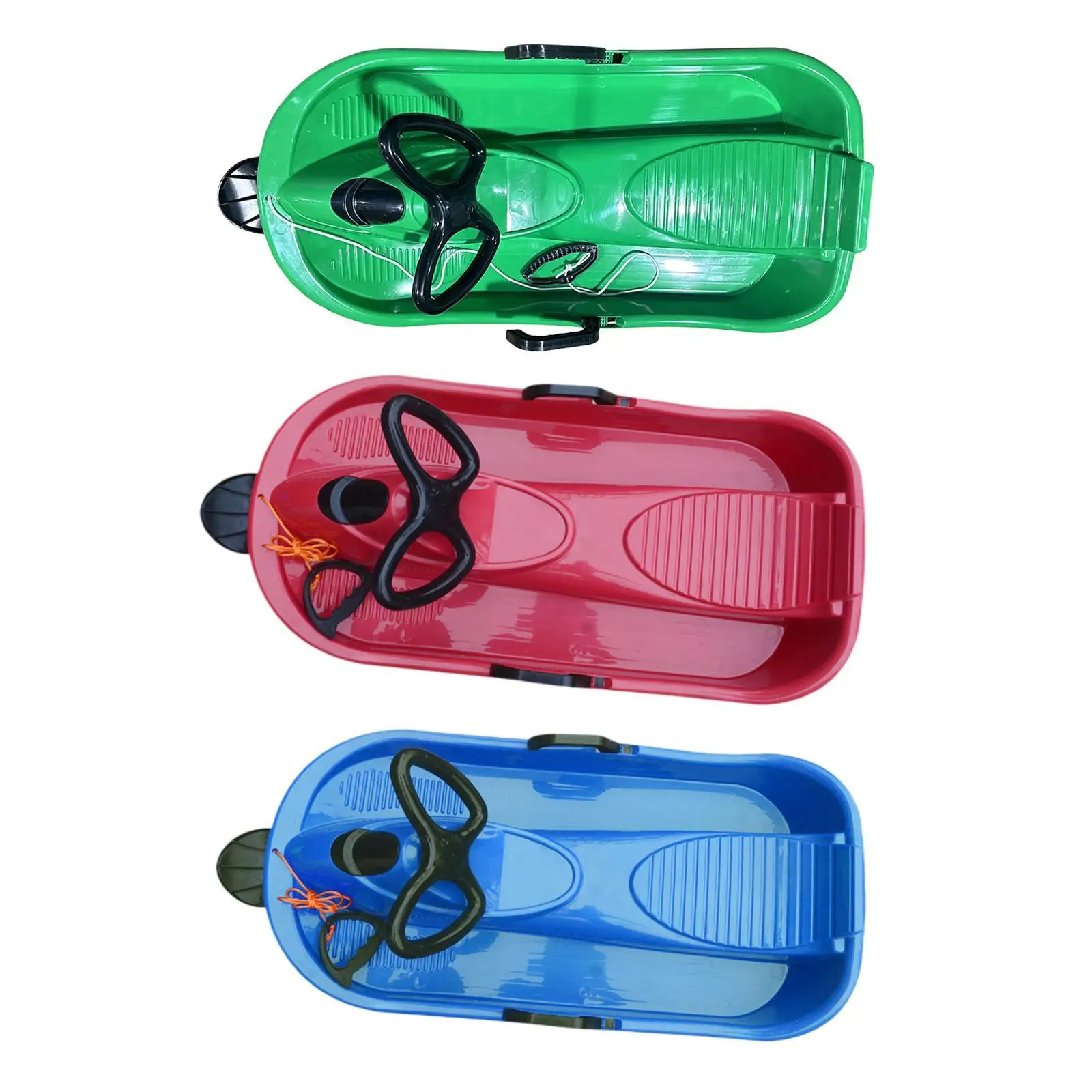 Kids Snow Sled with Steering Wheel and Brake Gift Toboggan for Toddlers Child