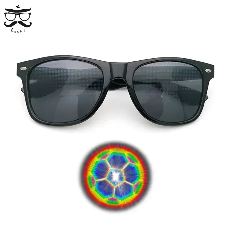 Fun Sunglasses Fireworks Glasses Diffraction Heart Special Effects Optical Mirror Dance Party Light Show Sunglasses 6