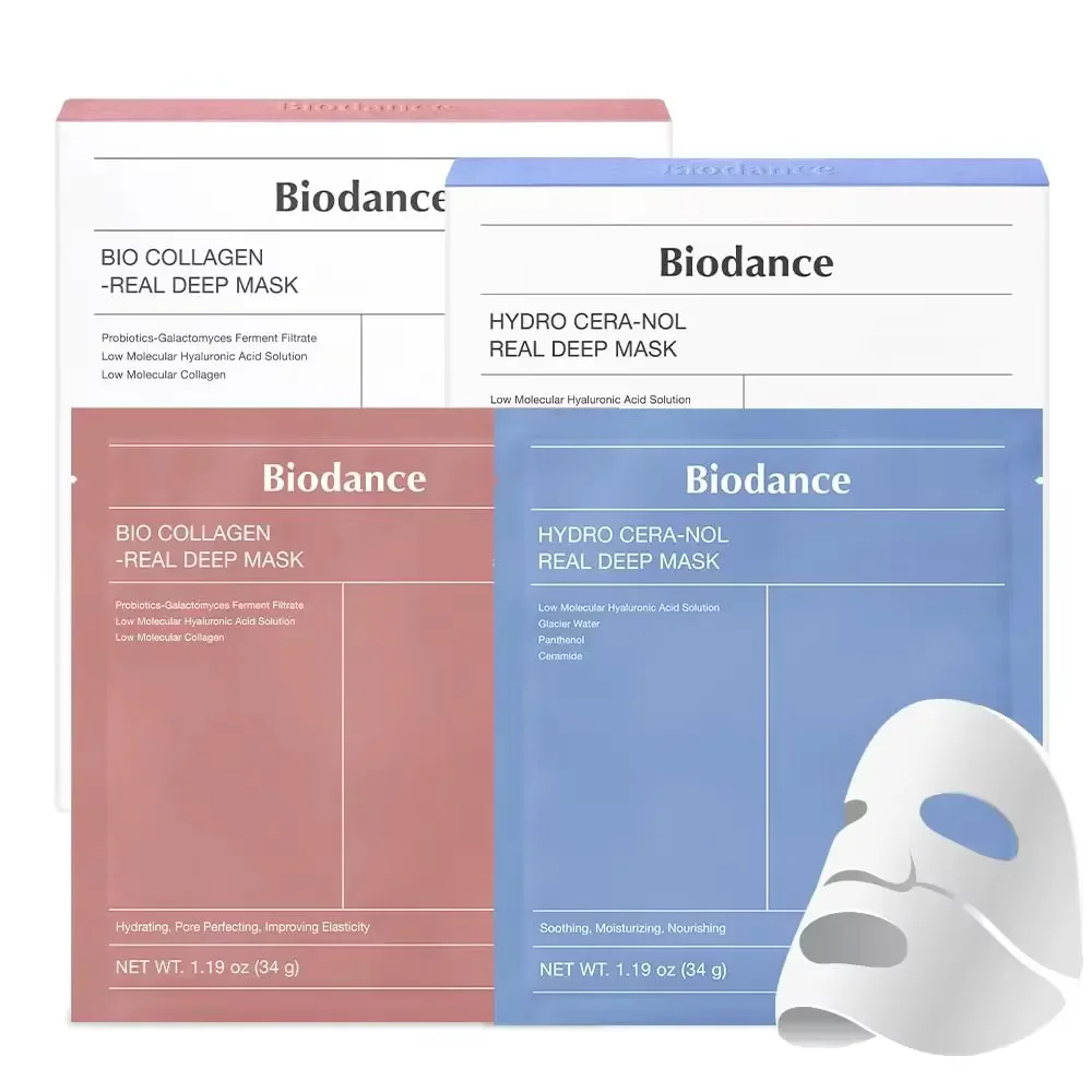 Skin Care BIODANCE Real Deep Mask Duo Bio-Collagen Real Deep Mask & Hydro Cera-nol Four pieces per box face skin care kit