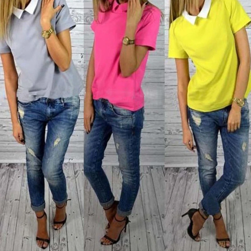 

Summer Fashion Loose Women Casual Short Sleeve T-shirt Tops Shirt Blouse P8DB