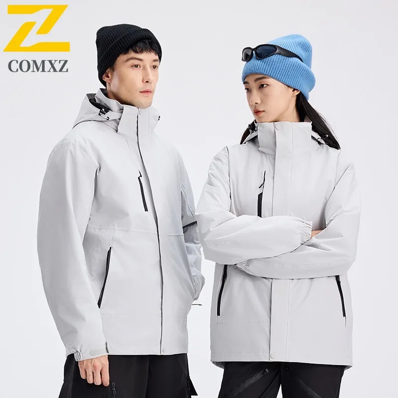 COMXZ Urban Mens Jacket Premium Hooded Outdoor Adventure Thickened Warm Parka Street Style Comfortable Winter Mens Clothing