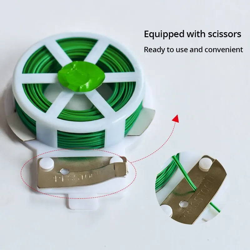 1 Roll 100M Multifunctional Plastic Steel Twist Tie Sturdy Reusable Garden Flower Plant Support Strap plant ties