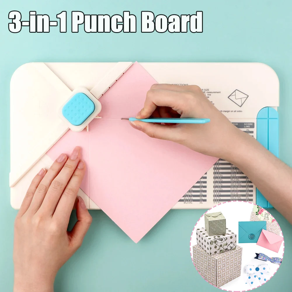 Planche à Trous 3-en-1 Pour Scrapbooking - Créez Enveloppes, Boîtes Cadeaux, Nœuds DIY Facilement