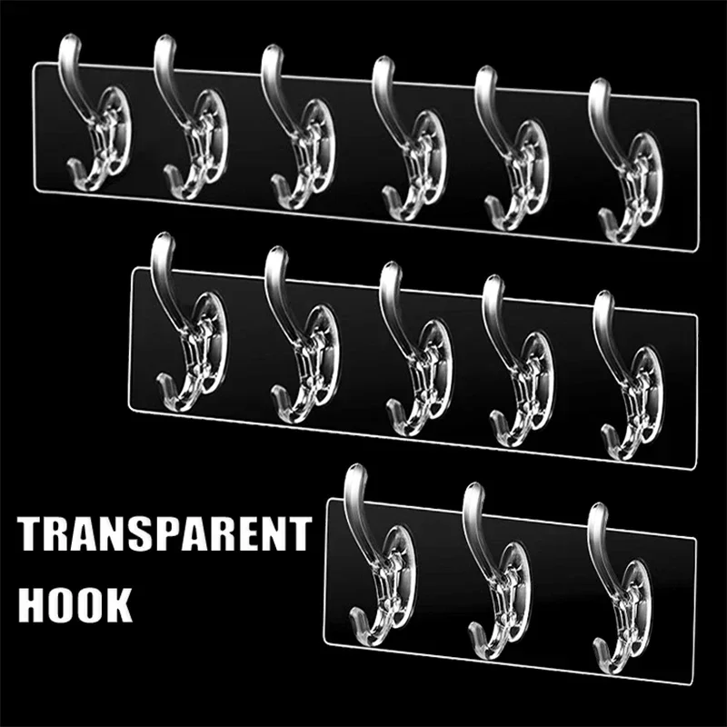 356RowTransparentStrongSelfAdhesiveHookNailfreeWallHook