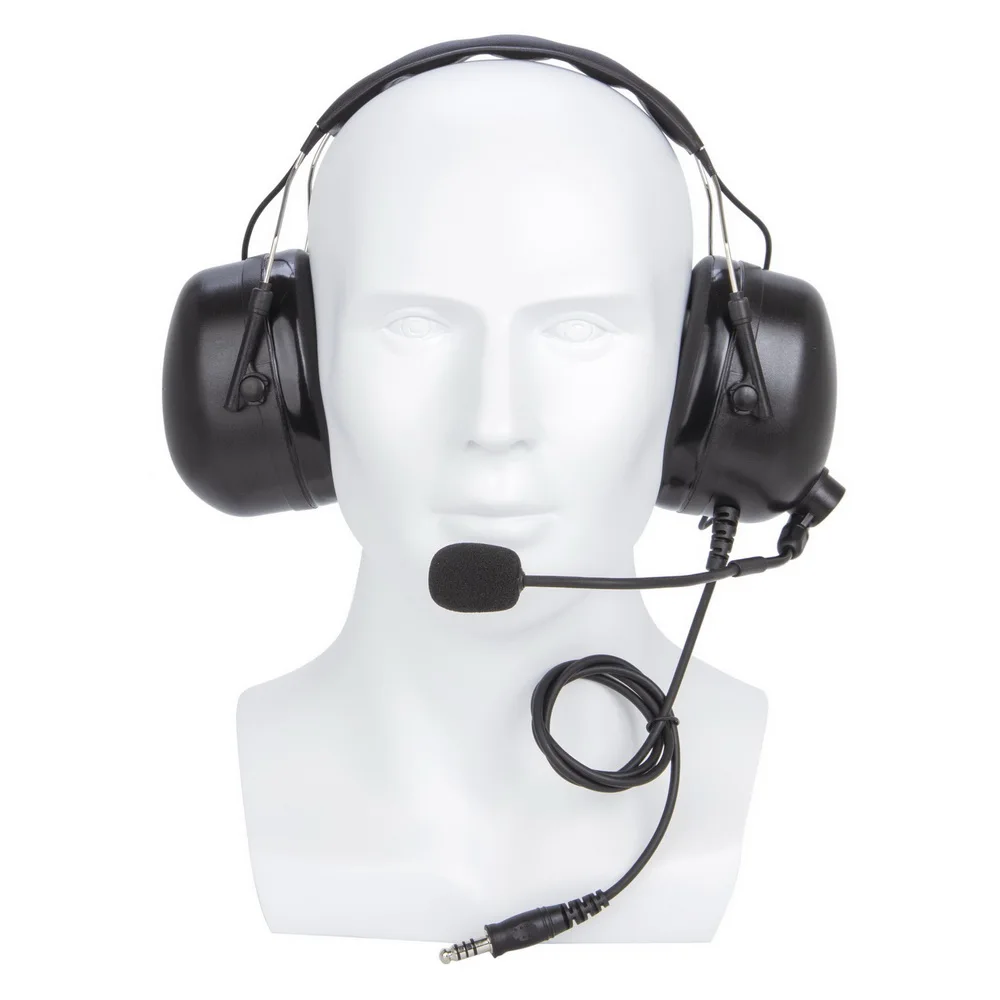 U94 PTT+Universal Aviation Headset Pilot Headphone for Hytera Walkie Talkie Earpiece PD780 PT580H PD780G PD782 PD782G PD785 Radi
