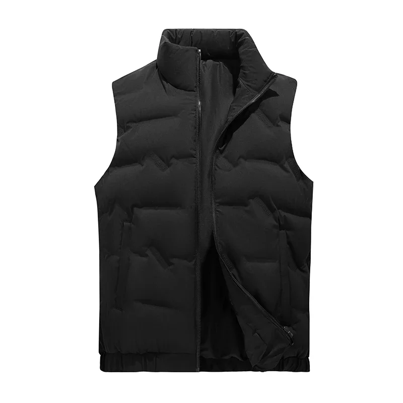 

Coat Plus Size 7XL-M Autumn Winter New Men Cotton Vest Jacket Solid Color Sleeveless Down Waistcoat Jacket Male Casual Vest