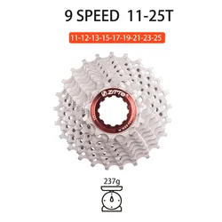 ZTTO 9-Speed Bicycle Cassette for Road and Gravel Bikes (9s 11-25T)