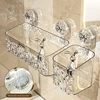 Shower Suction Cup Shelf Basket Light Glacier Pattern One Second Installation bathroom Organizer Storage Rotating to Suck Remove 1