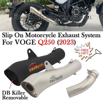 Slip-On For VOGE Q250 Q 250 2023 Motorcycle Exhaust System Modify 51MM DB Killer Muffler Bike Escape Moto Tube Middle Link Pipe