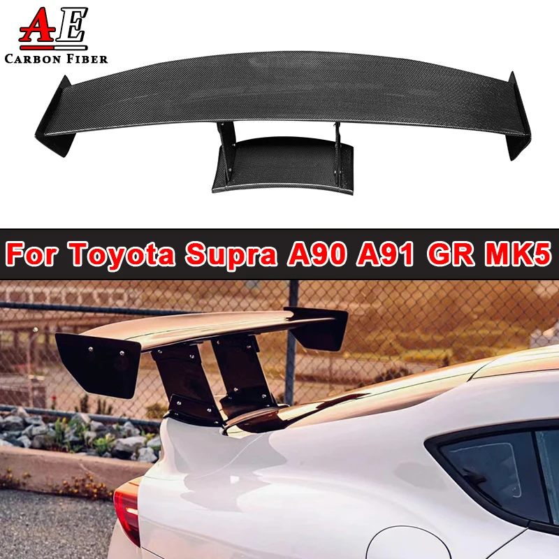 

Для Toyota Supra A90 A91 MK5 Coupe 2019-2022, Varis Style, реальное углеродное волокно, искусственная задняя крышка FRP