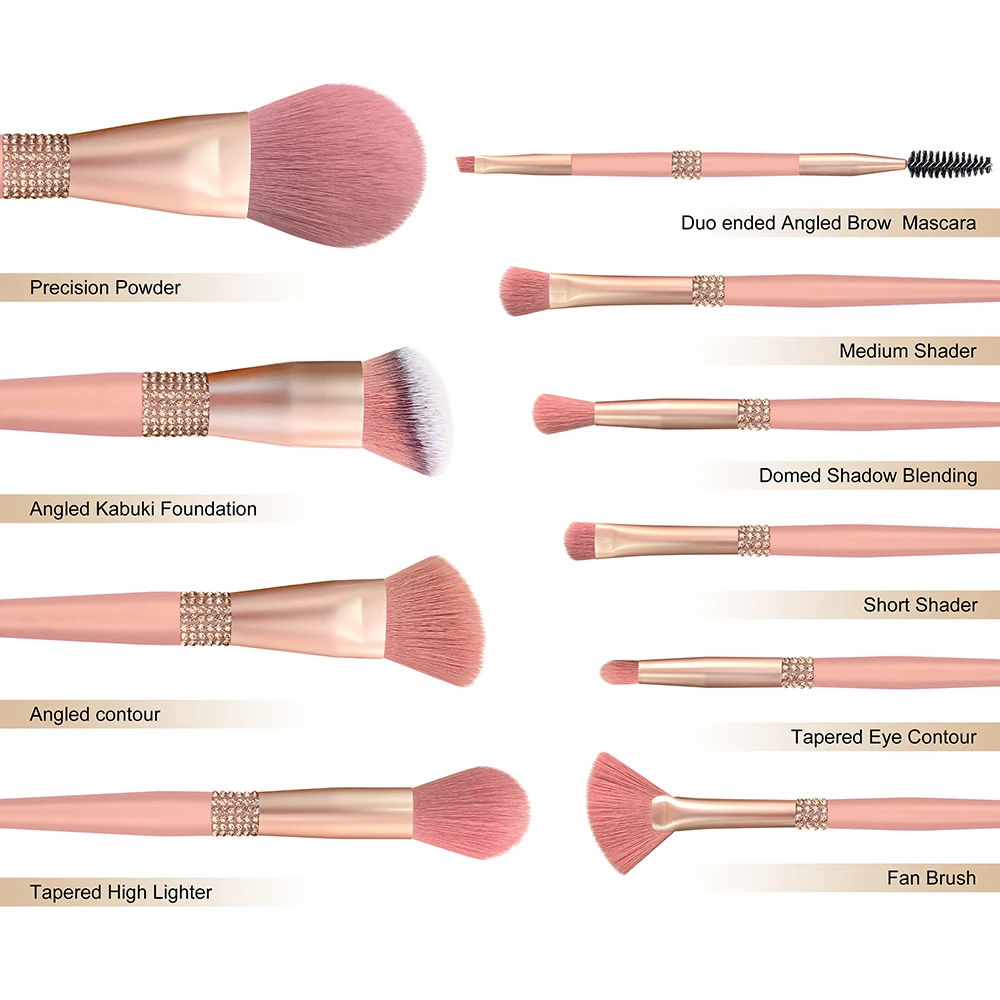 10pcs Professional Diamond Makeup Brushes Set Foundation Eyeshadow Powder Blush Eyebrow Eyelash Brush Face Cosmetic Beauty Tools 6
