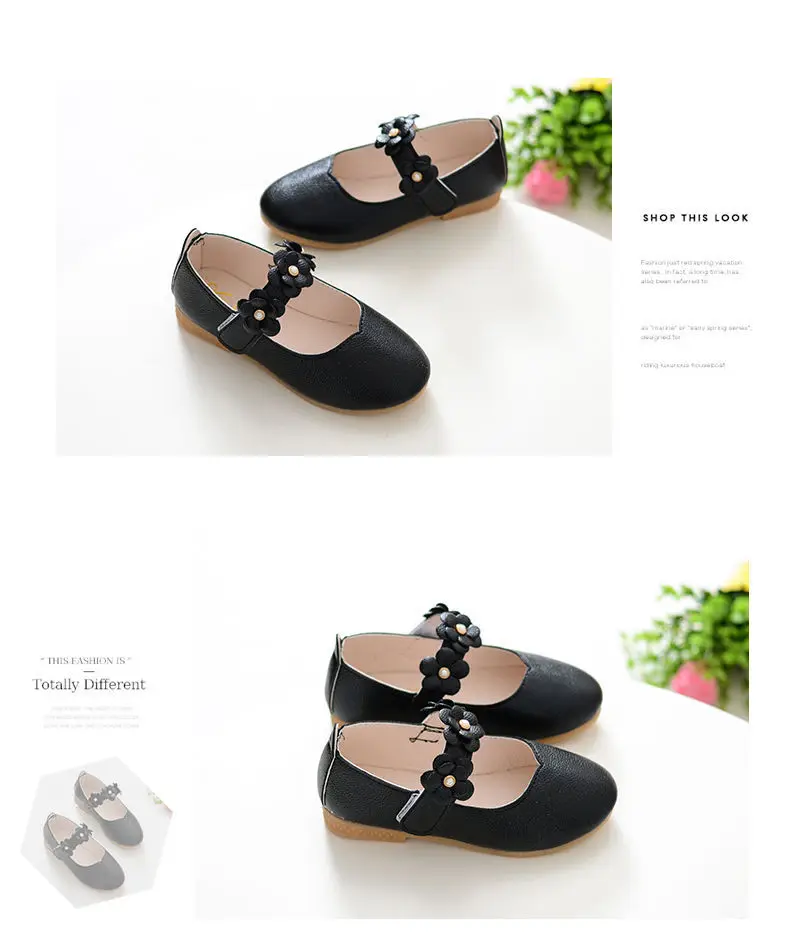 Flowers Fashion White Wedding Kids School Flat Shoes