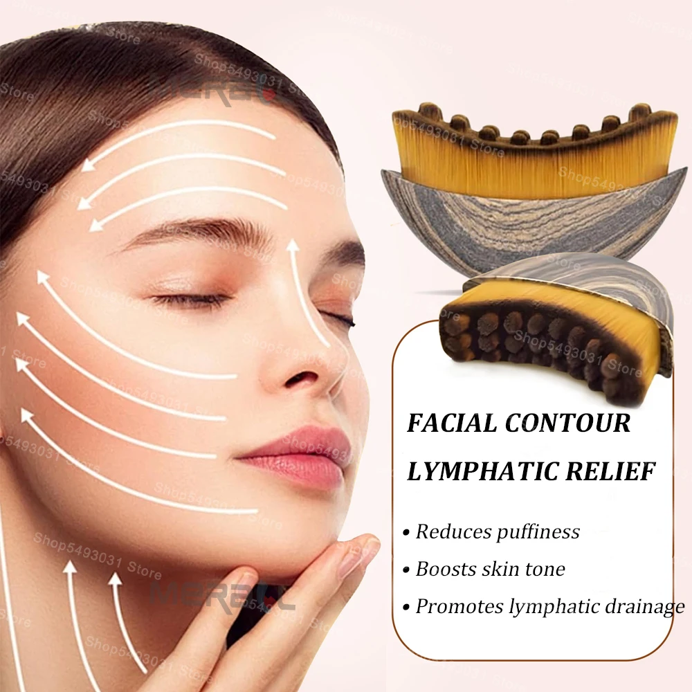 Lymphatic Puffiness Facial Sculpting Guasha Face Scraper Relief Fatigue Facial Massager Face Chin Skin Sculpting Tool Face Brush
