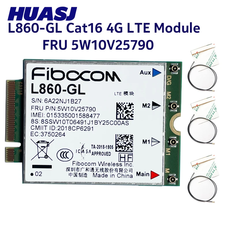 Cartão de Wwan 4g para o Carbono de Thinkpad x1 L860-gl Fru 5w10v25790 7o 8o P15 T490 X13 T14s P14s X15s P15s Ioga 4o 5o