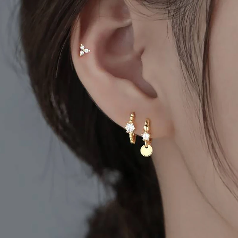 Acquista ANENJERY Orecchini a cerchio con perline per donna Commercio all'ingrosso di gioielli orecchini a cerchio piccoli in oro argento francese in Italia a partire da 5.1