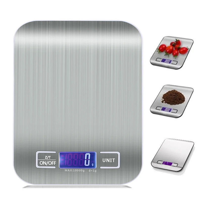 5kg/10kg Digital Kitchen Weight Scale 1g LCD Display Stainless