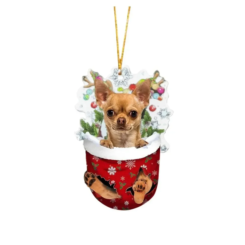 Adornos navideños colgantes, decoración de regalo, lindo perro, árbol de Navidad familiar, colgante de dibujos animados, producto, regalo personalizado