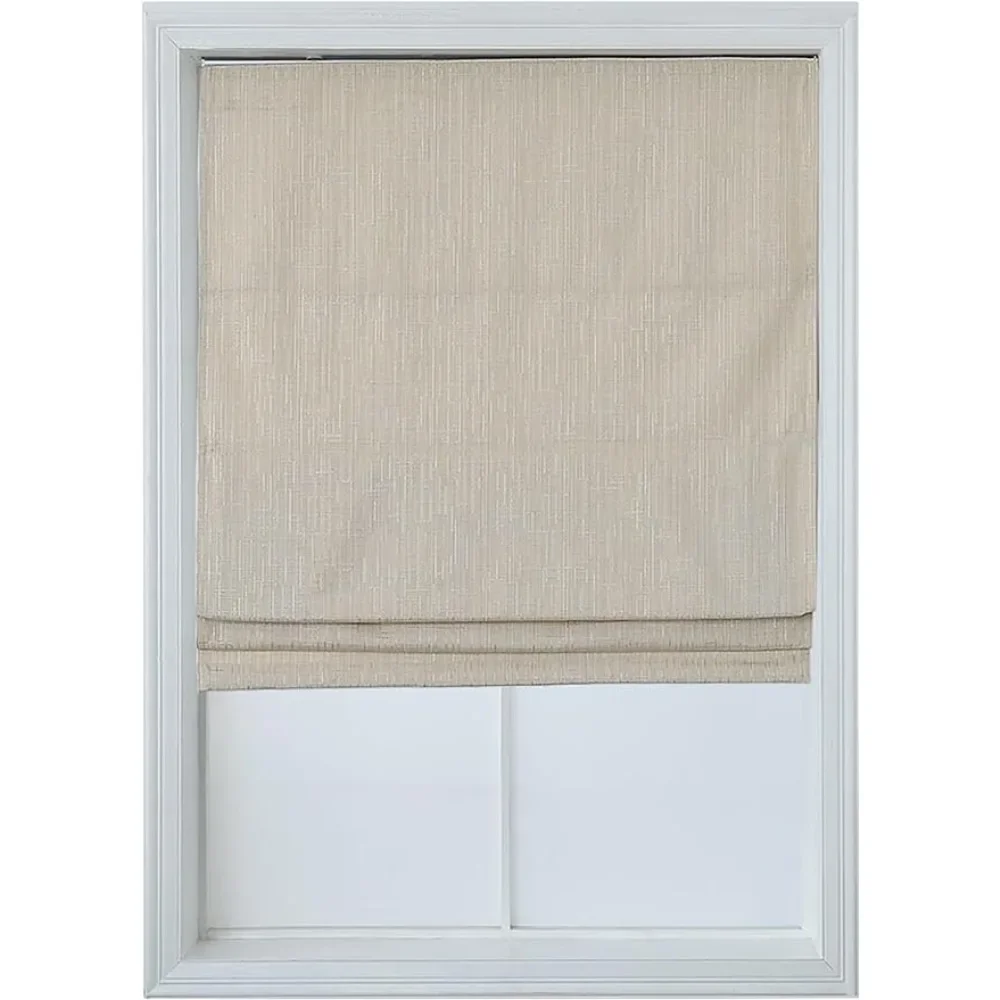 

Textured Woven Thermal Insulated Roman Blind Curtains 100% Blackout Cordless Roman Shades for Windows Blinds Freight free