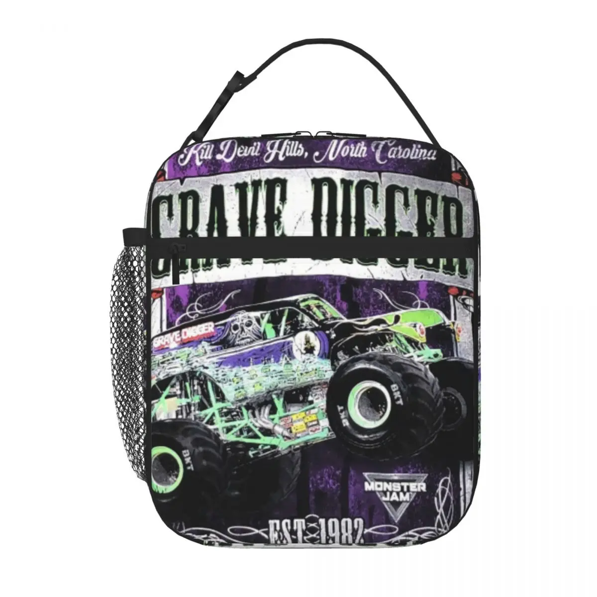 Grave Digger Monster Truck Black Monster Jam Lunch Tote Thermo Bag Thermo Food Bag Borsa Termica Per Il Pranzo