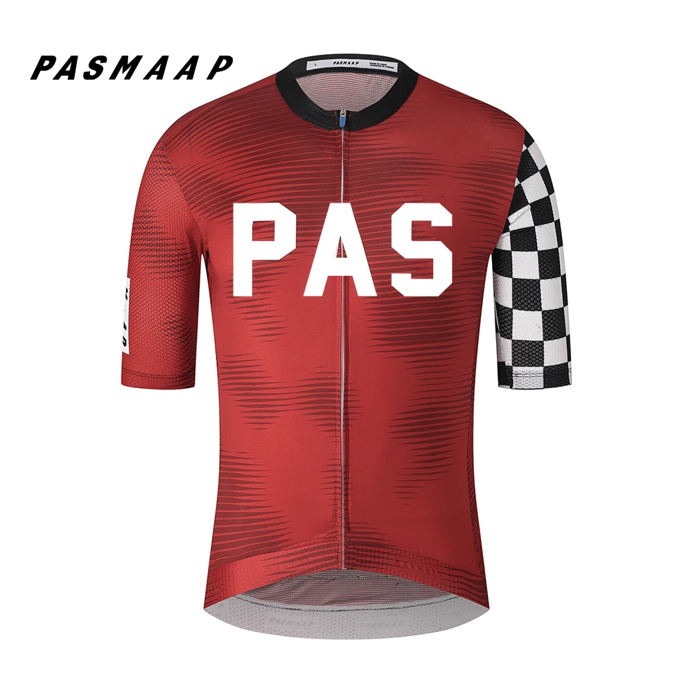thumbnail image 1 of PASMAAP - Maillot de ciclismo de verano para hombre, camiseta de ciclismo de montaña o carretera, ropa de ciclismo de manga corta de equipo profesional de alta calidad, 1 of 4