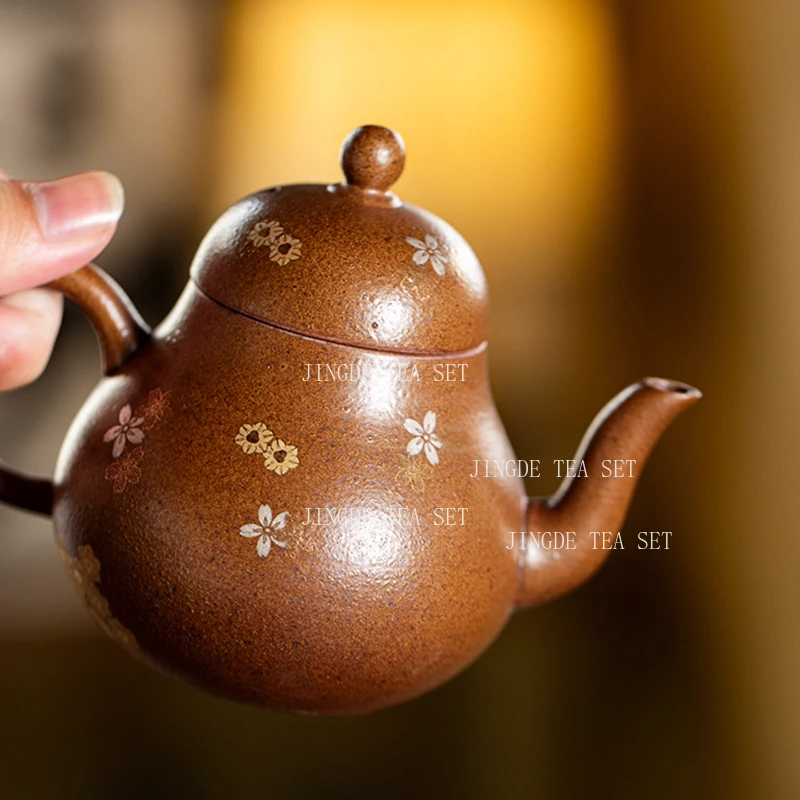 Ceramic Non Hot Hand Tea Maker Kung Fu Tea Chinese Retro Hand-held Teapot Household Small Capacity Teapot Drinking Utensils