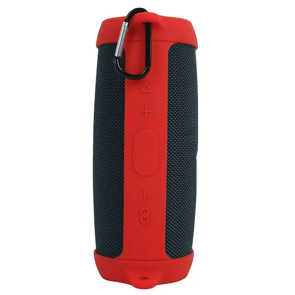 Silicone Speaker Case Cover for Charge 5 Bluetooth-compatible Speaker Travel With Shoulder Strap and Carabiner