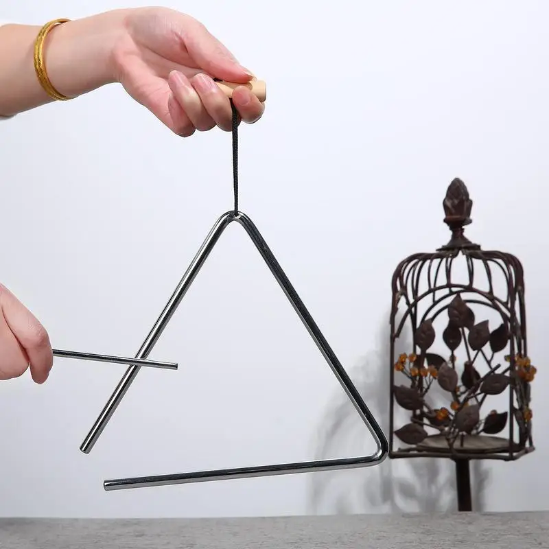 Triangle Percussion Instrument Hand Steel Triangle Percussion Instrument Steel Bell With Strikers For Rhythm