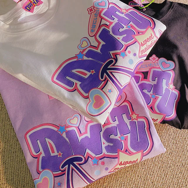 Fruit Print Women T shirt 100 Cotton Summer Harajuku Y2K