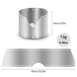Titanium Foldable Windshield Screen for Outdoor Camping Stove (15cm)