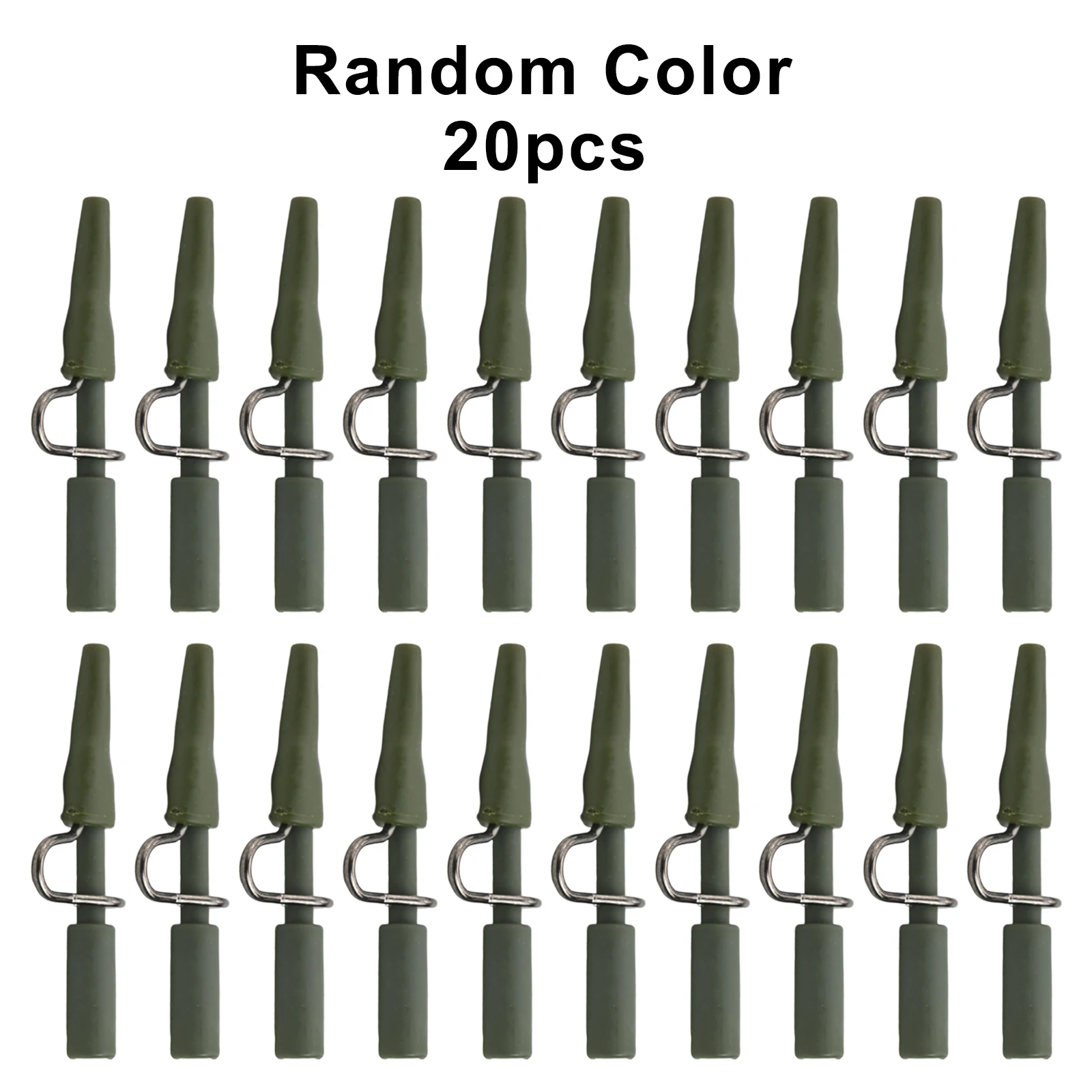 20pcs Quick Change Safety Clips for Carp Fishing Tackle Kits Essential Rubber Tail Rubbers for Lake and River Fishing