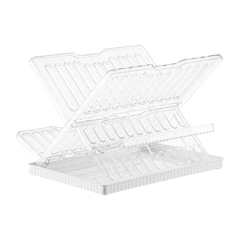 

Dish Drying Rack Transparent Dining Dishes Dryer Holder With Drainage Board Multifunctional Dish Rack With Draining Board For