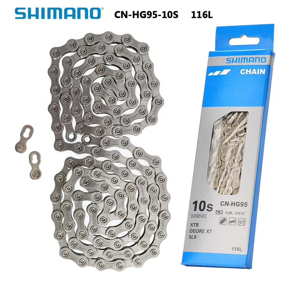 

Велосипедная цепь Shimano DEORE XT CN- HG95, 10 дюймов, 10 в, 116 звеньев, для шоссейных велосипедов XTR XT SLX Deore HG95, детали для велоспорта