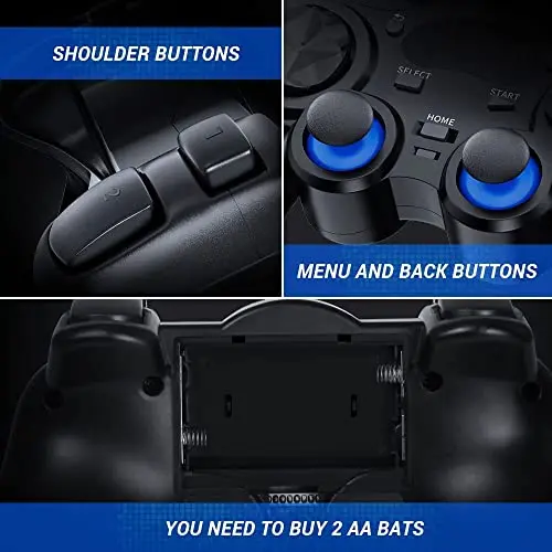 Manette de jeu sans fil 2,4 GHz avec adaptateur OTG pour smartphone, tablette, PC ou Smart TV Android P3_voghion.com