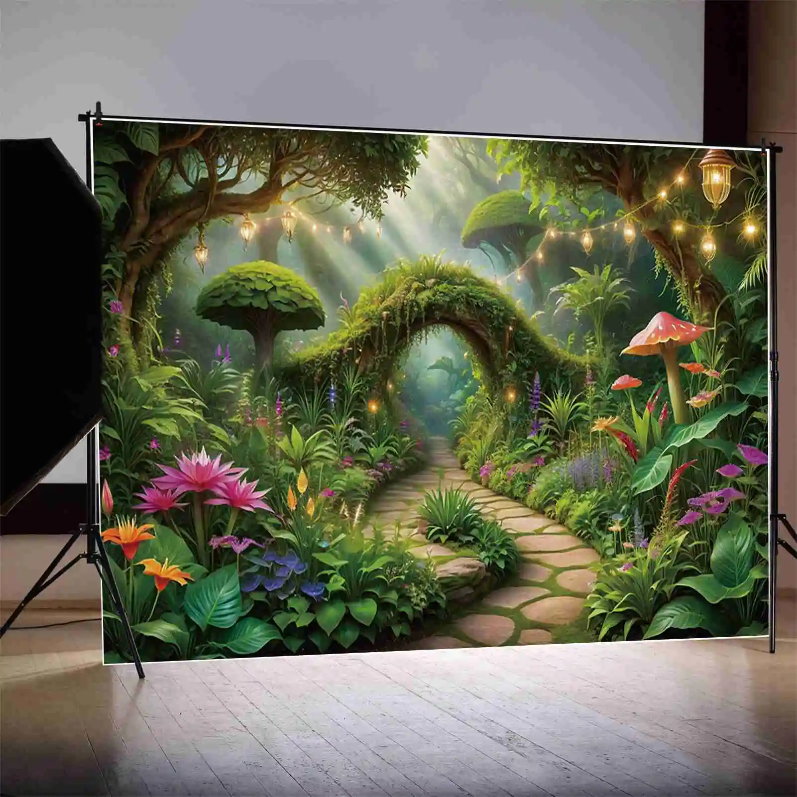 

Тропическая зелень MOON.QG, сказочный фон для дня рождения, Детская стена, трава, зеленая фотография, под заказ