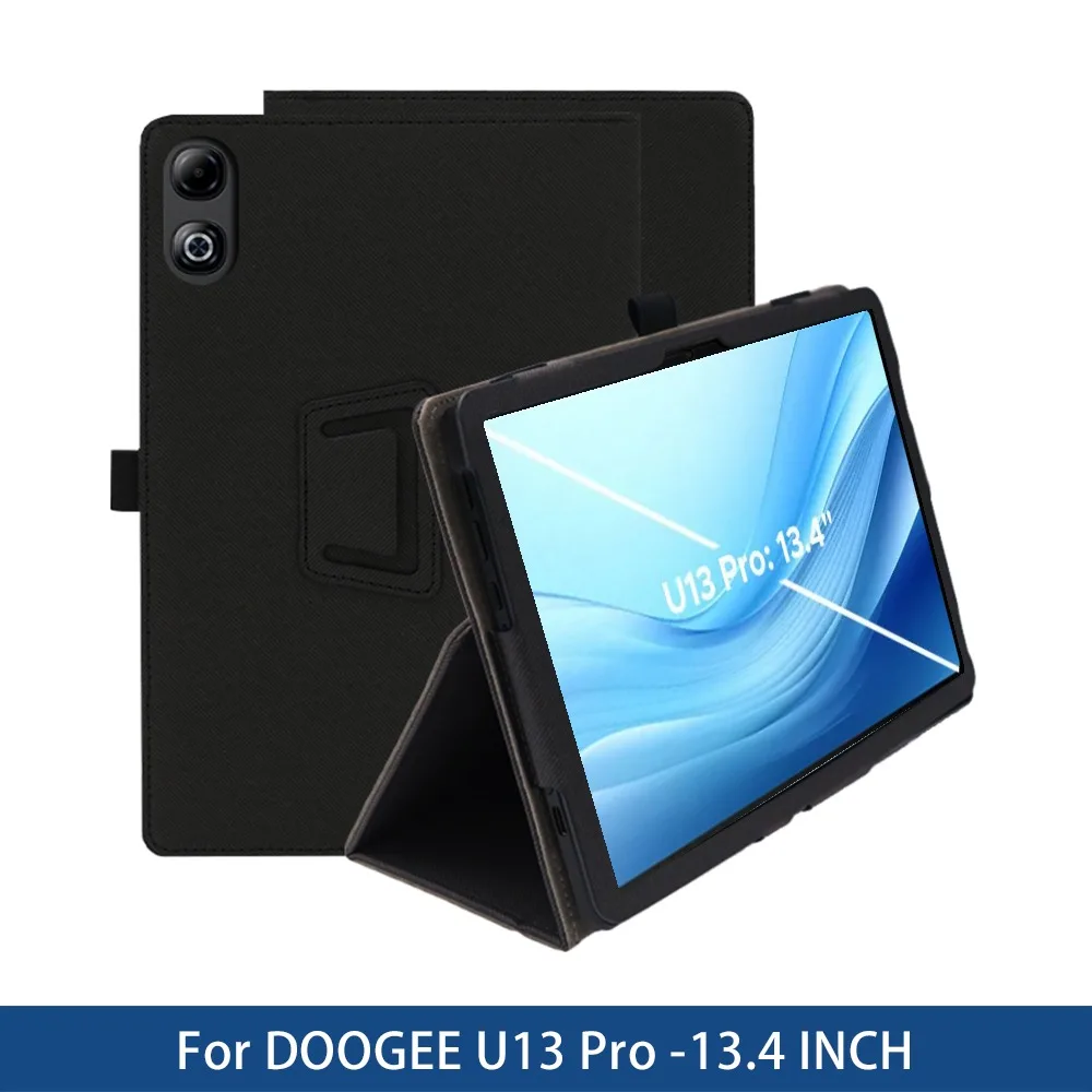 Case: Folding Stand Protective Cover with Pencil Holder & Wrist Strap, PU Full Protection