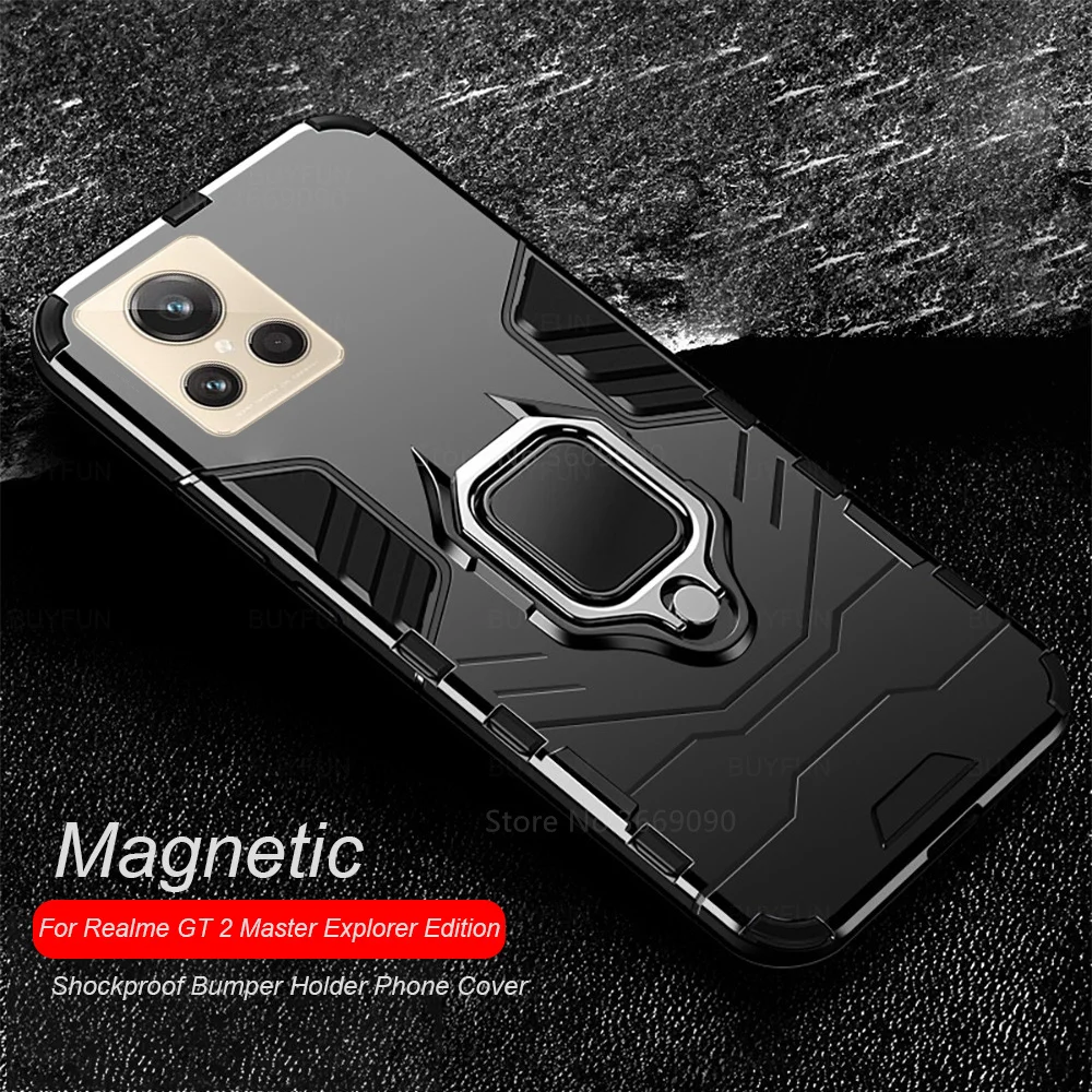 Realmi Gt 2 Master Explorer Edition Custodia Per Staffa Per Anello Da Dito Per Realme Gt2 Explorer Master Car Magnetic Armor Protect Cover