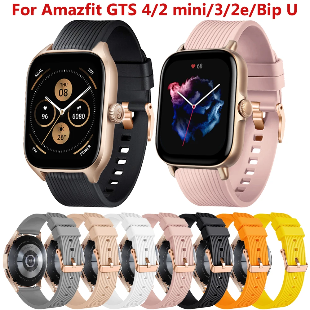 Correa de silicona de 20mm para Huami Amazfit GTS 4 2 GTS2, Mini
