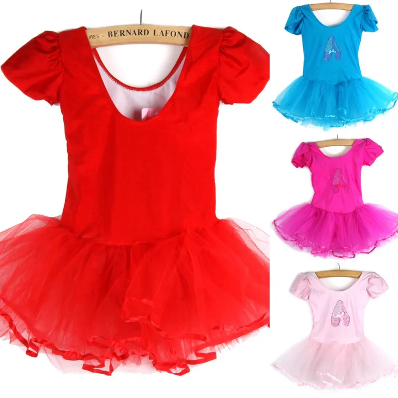 Kids Girls Short Sleeved Ballet Dress Children Ballerina Tutu Girl Leotard Dancewear Stage Clothing 1PC ballet leotard ballet dress dance leotard girls dance costumes