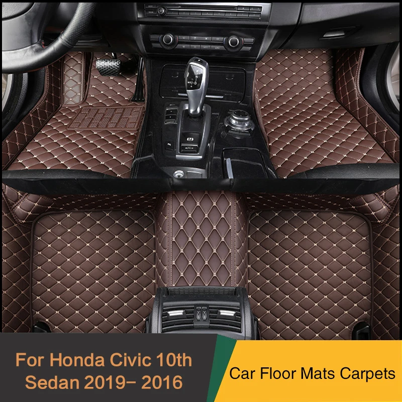 

Изготовленные на заказ автомобильные коврики специально для Honda Civic 10-й седан 2019-2016 Авто Подушки для ног Авто ковры Кожаный ковер Автомобильные аксессуары