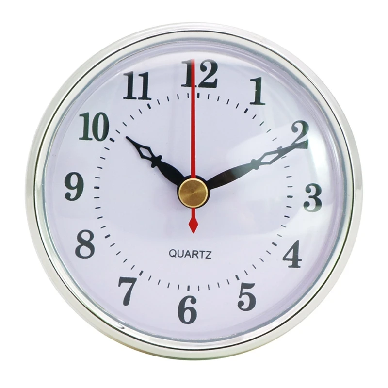 Relógio preto do movimento de quartzo dos algarismos árabes da inserção do relógio cabem acima o quadro de prata redondo com ofício de borracha do anel 80mm/3.15 polegadas