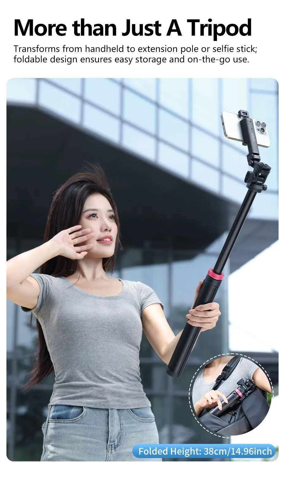 MT-78 1.85M Quick Release Tripod with Remote Phone Holder Cold Shoe Mount 1/4''